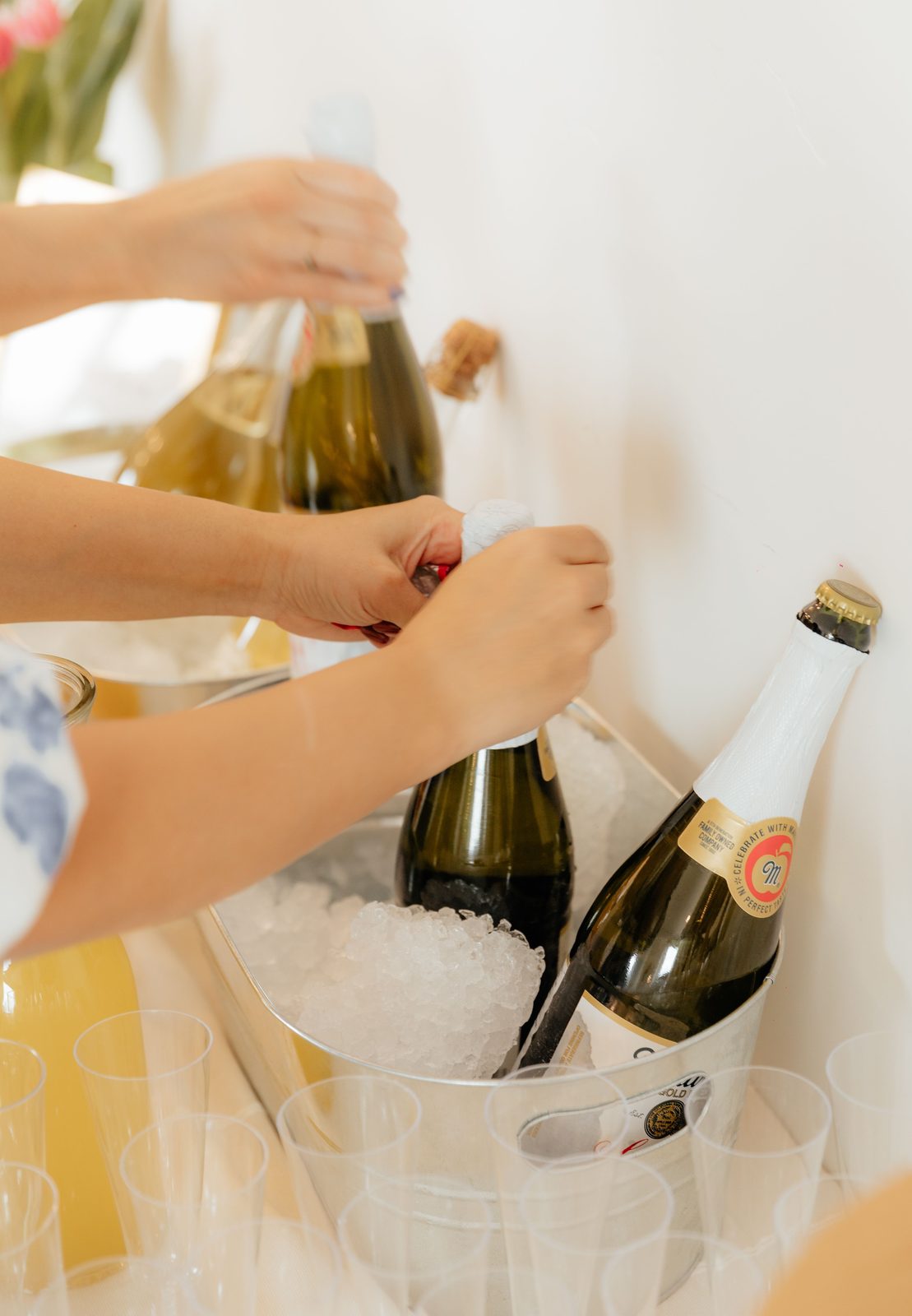 Chilling champagne for a bubbly bar (stock photo)
