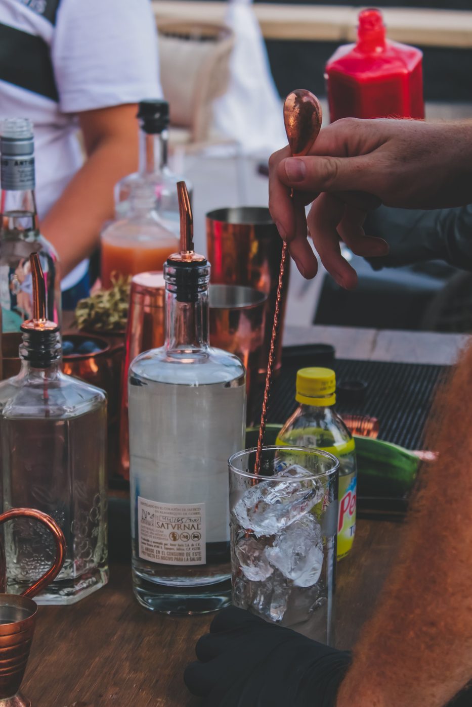 Finishing a craft cocktail